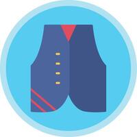 Waistcoat Flat Multi Circle Icon vector