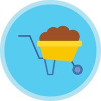 Wheelbarrow Flat Multi Circle Icon vector