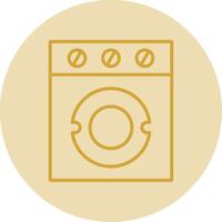 Washer Line Yellow Circle Icon vector