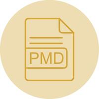 PMD File Format Line Yellow Circle Icon vector