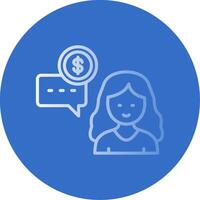 Financial Advisor Flat Bubble Icon vector