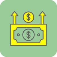 Money Growth Filled Yellow Icon vector
