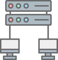 Networking Line Filled Light Icon vector