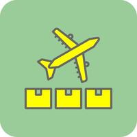 Ship By Air Filled Yellow Icon vector