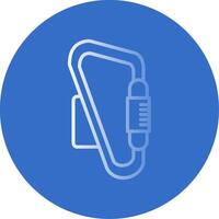 Carabiner Flat Bubble Icon vector