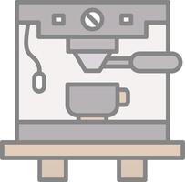 café máquina línea lleno ligero icono vector