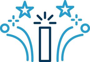 Firework Line Blue Two Color Icon vector