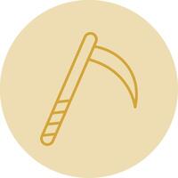 Scythe Line Yellow Circle Icon vector