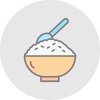 Rice Line Filled Light Icon vector