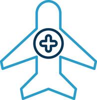 Air Medical Service Line Blue Two Color Icon vector
