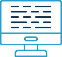 Computer Line Blue Two Color Icon vector