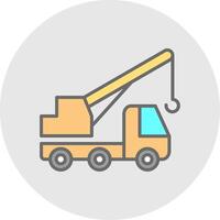 Crane Line Filled Light Icon vector