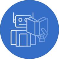 Robot Flat Bubble Icon vector