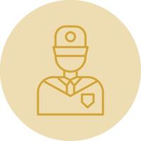 Security Guard Line Yellow Circle Icon vector