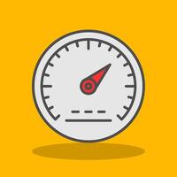 Speedometer Filled Shadow Icon vector