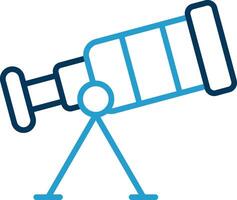 Telescope Line Blue Two Color Icon vector