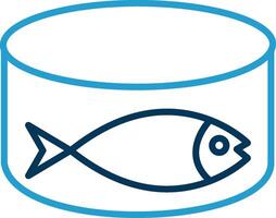 Tuna Can Line Blue Two Color Icon vector