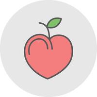 Nectarine Line Filled Light Icon vector