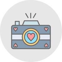 Photo Camera Line Filled Light Icon vector