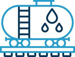 Oil Tank Line Blue Two Color Icon vector