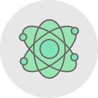 Atomic Line Filled Light Icon vector