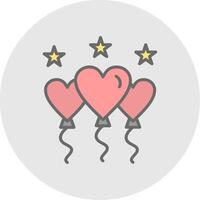 Balloons Line Filled Light Icon vector