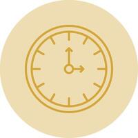 Clock Line Yellow Circle Icon vector