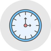 Clock Line Filled Light Icon vector