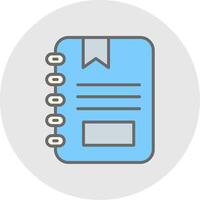 Notebook Line Filled Light Icon vector