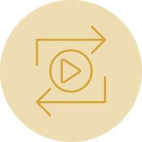 Replay Line Yellow Circle Icon vector