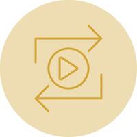 Replay Line Yellow Circle Icon vector