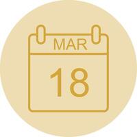 March Line Yellow Circle Icon vector