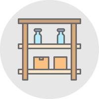 Shelves Line Filled Light Icon vector