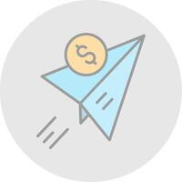 enviar dinero línea lleno ligero icono vector