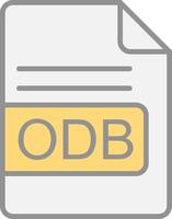 ODB File Format Line Filled Light Icon vector