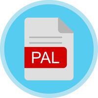 PAL File Format Flat Multi Circle Icon vector