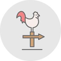 pollo línea lleno ligero icono vector