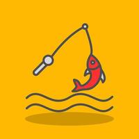 Fishing Filled Shadow Icon vector