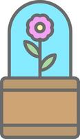 Flower Line Filled Light Icon vector