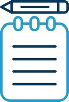 Notepad Line Blue Two Color Icon vector
