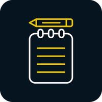 Notepad Line Red Circle Icon vector