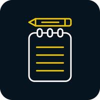 Notepad Line Red Circle Icon vector