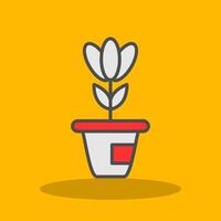 Plant Filled Shadow Icon vector