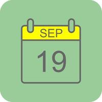 September Filled Yellow Icon vector