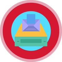 Project Inbox Flat Multi Circle Icon vector
