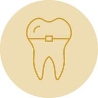 Braces Line Yellow Circle Icon vector