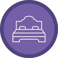 Double Bed Line Multi Circle Icon vector