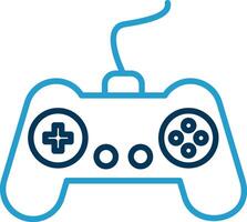 Gamer Line Blue Two Color Icon vector