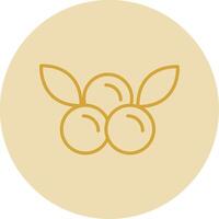 Cranberries Line Yellow Circle Icon vector