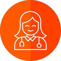 Female Doctor Line Yellow White Icon vector